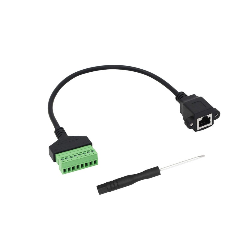 SinLoon Ethernet RJ45 Famale Plug to 8 Pin Screw Terminal Block Connector for Cat7 Cat6 Cat5 Cat5e Ethernet Extender CCTV Digital DVR Network Adapter Extension Cord(Female) - Image 1